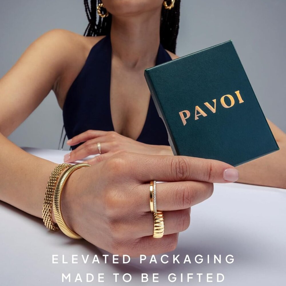 Versatile 14k Gold Plated Stackable Rings - Gift-… - image 6